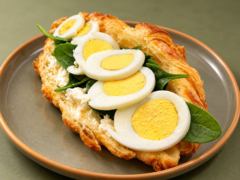 Egg Spinach and Feta Croissant