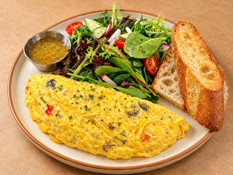 Rustic Mushroom and Goat Cheese Omelette